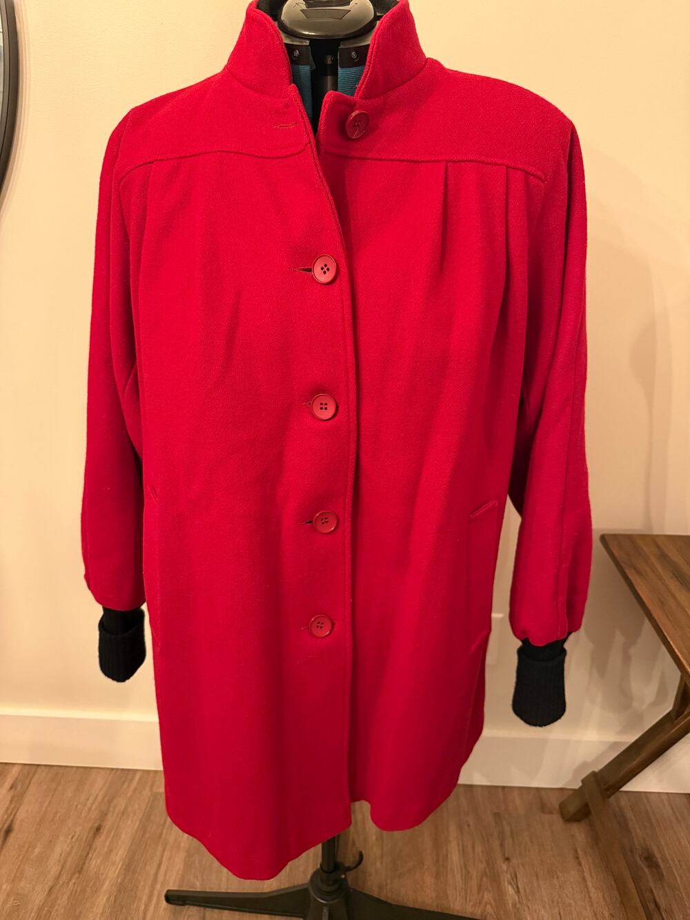 Lady Suzette Red Swing Coat 2 Wool Size 18-20